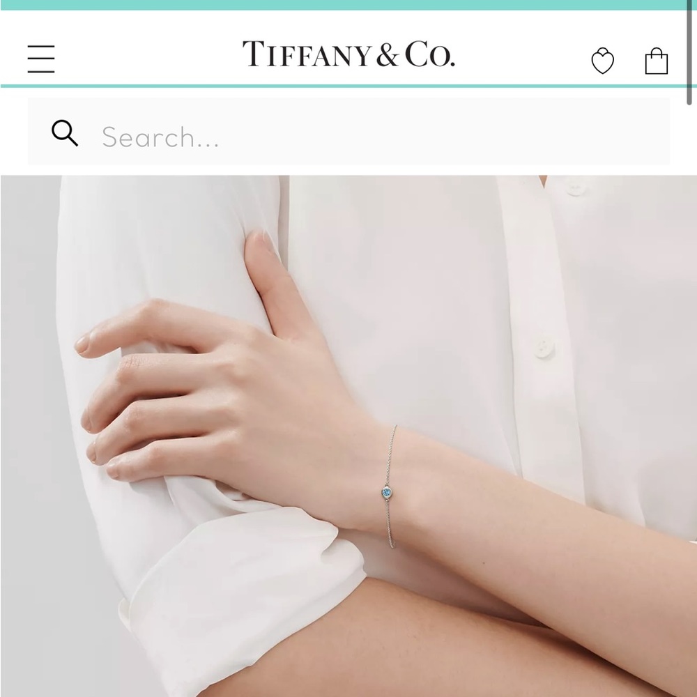 Tiffany Elsa Peretti Silver aquamarine bracelet
